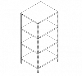 Металлический стеллаж Prostor Lite 700x600x1500