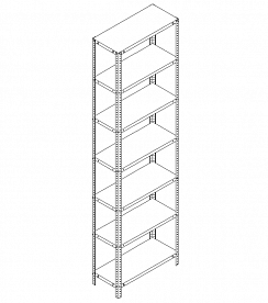 Металлический стеллаж Prostor Lite 700x400x2500